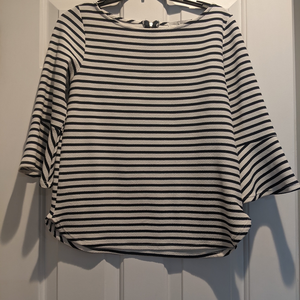 Black and White Striped Blouse
